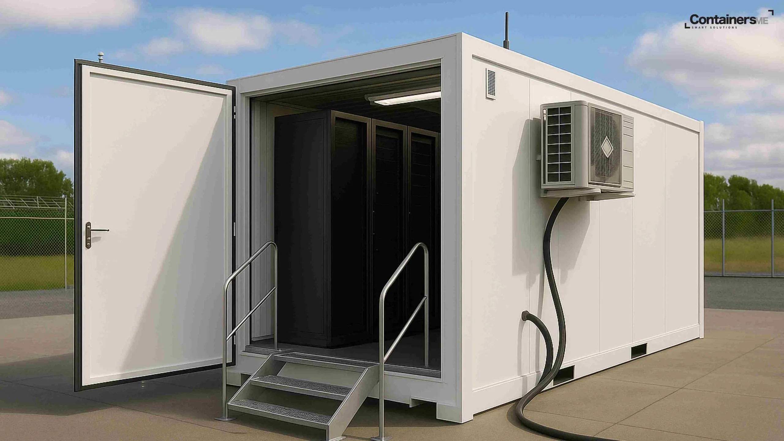 Container data center made using white modular mobile container