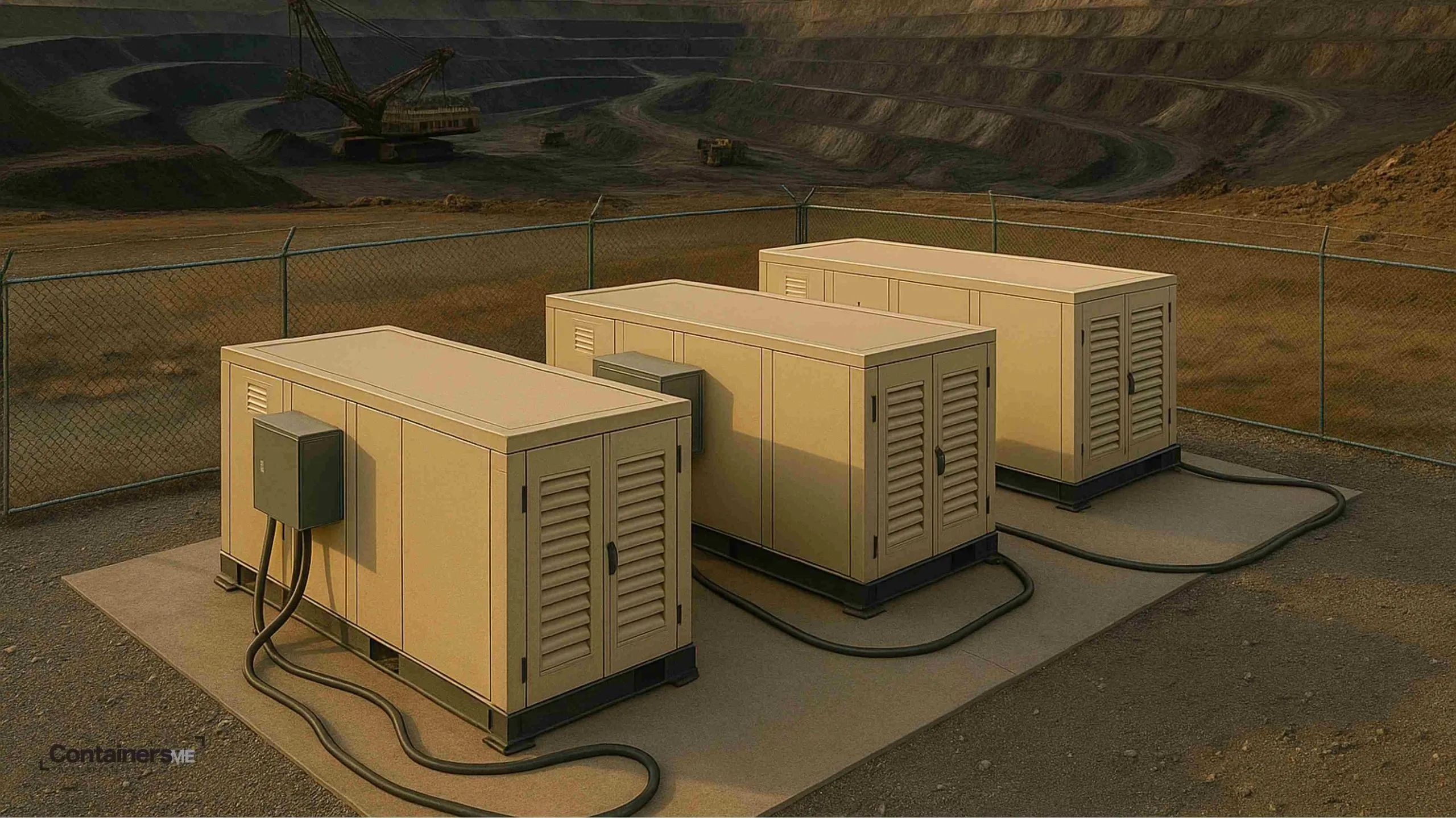 Modular container data center made using modular mobile container placed in a mining field
