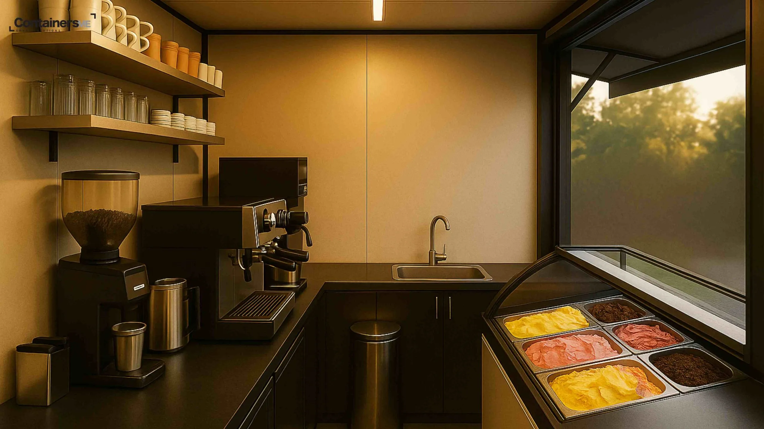 container kiosk made using modular mobile container