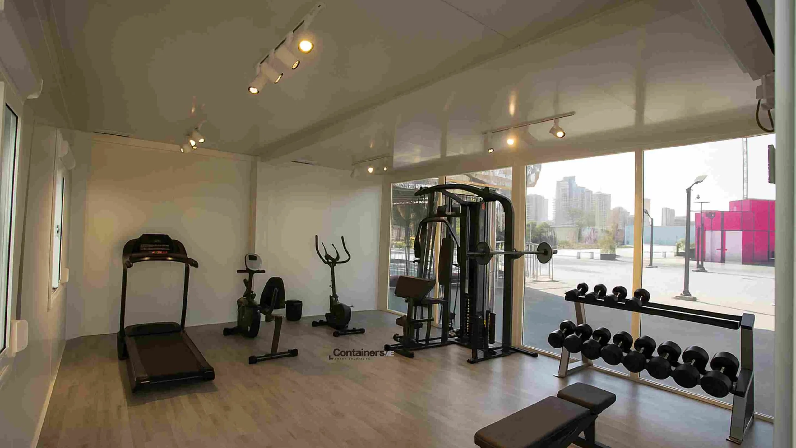 mobile container gym made using modular mobile container