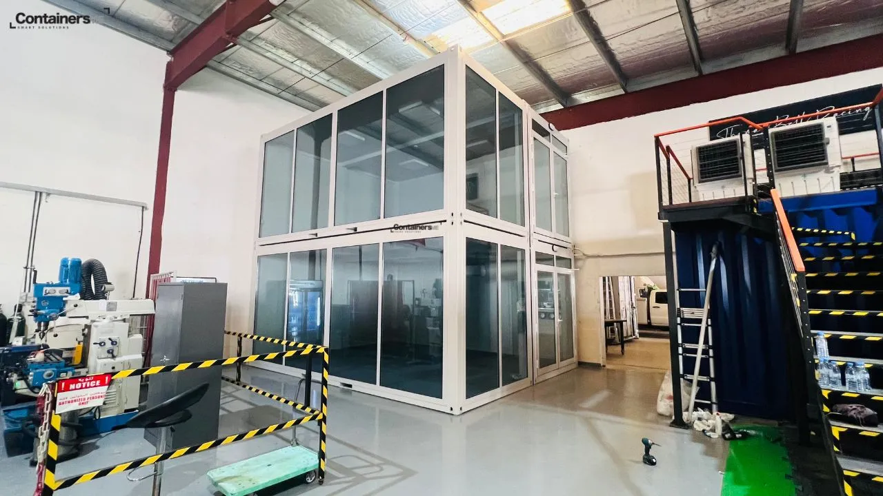 container ware house office made using modular mobile container