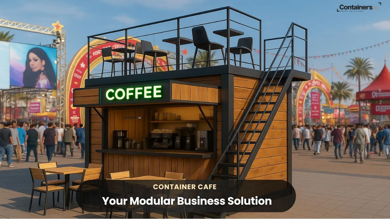 container cafe made using modular mobile container in UAE 